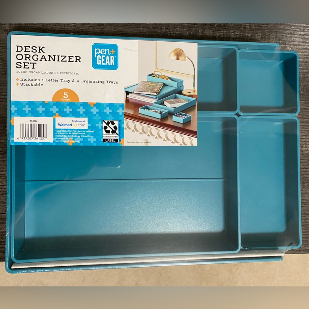 Blue Desk Organizer Set 5 pieces